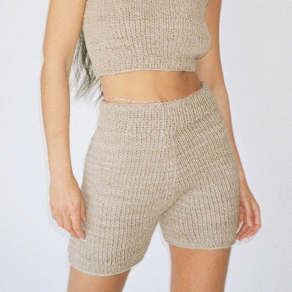 lauren manoogian knit cotton shorts